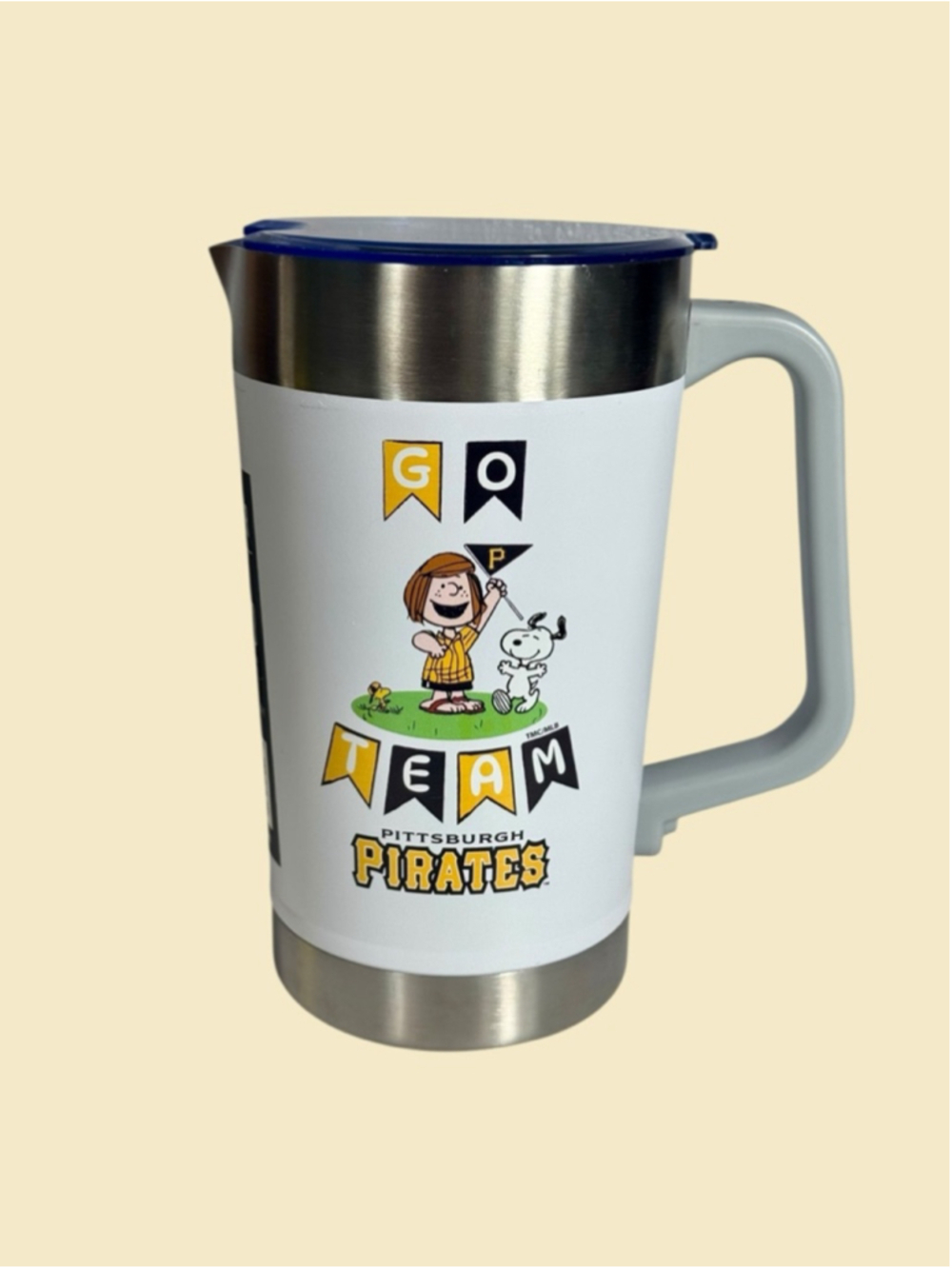 64 oz Pittsburgh Pirates Peanuts Snoopy Stainless steel water/drink pitcher lid